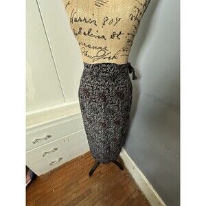 Vintage 90s Finity Naturals 100% Silk Floral Print Wrap Midi Skirt Sz 4